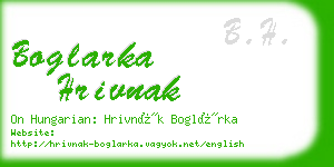 boglarka hrivnak business card